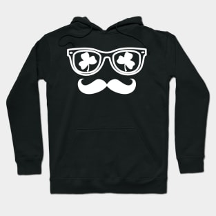 Irish shamrock sunglasses and mustache Hoodie